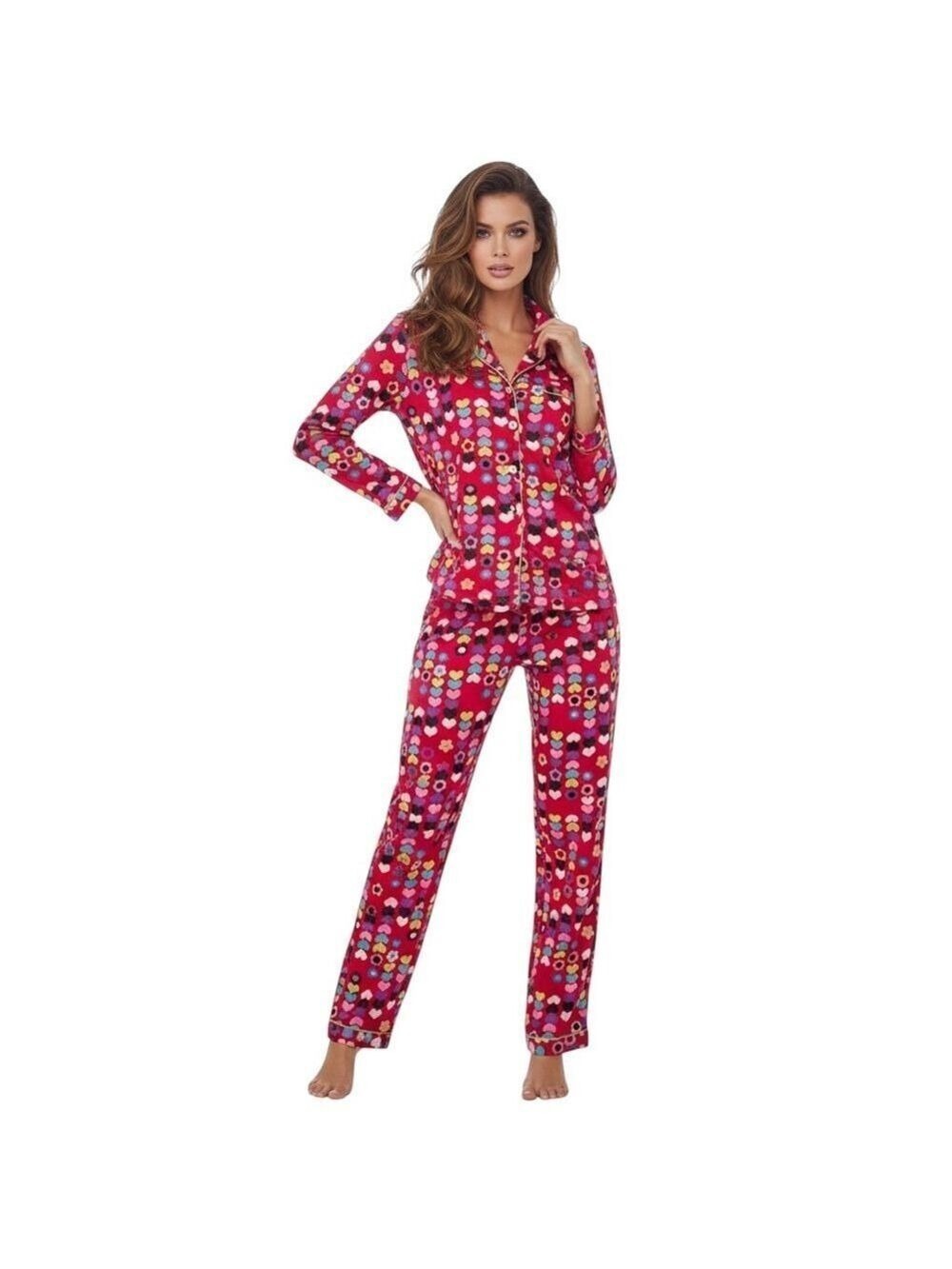 Victoria's Secret Red Heart Print Pajama Set Small
